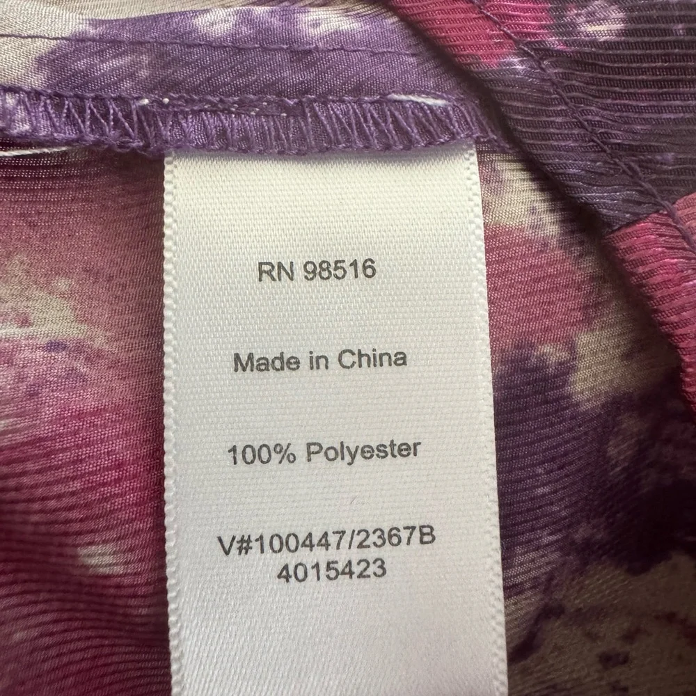 EUC Coldwater Creek Abstract Sleeveless Blouse in Purple, Fuchsia, Tan. - Picture 5 of 5